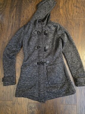 Yoki Women's Hooded Toggle Coat - Charcoal